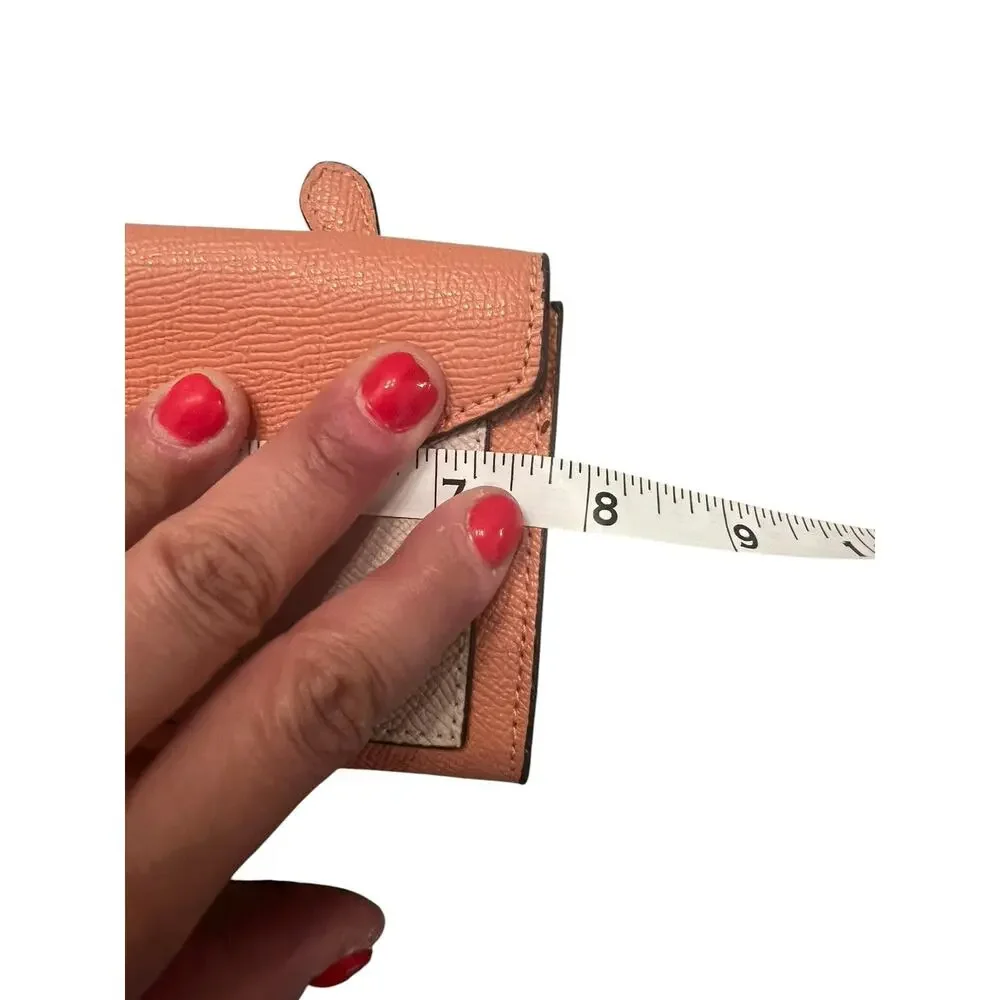 Coach Slim Soft Wallet Color-Block 3-color design Envelope Crossgrain leather